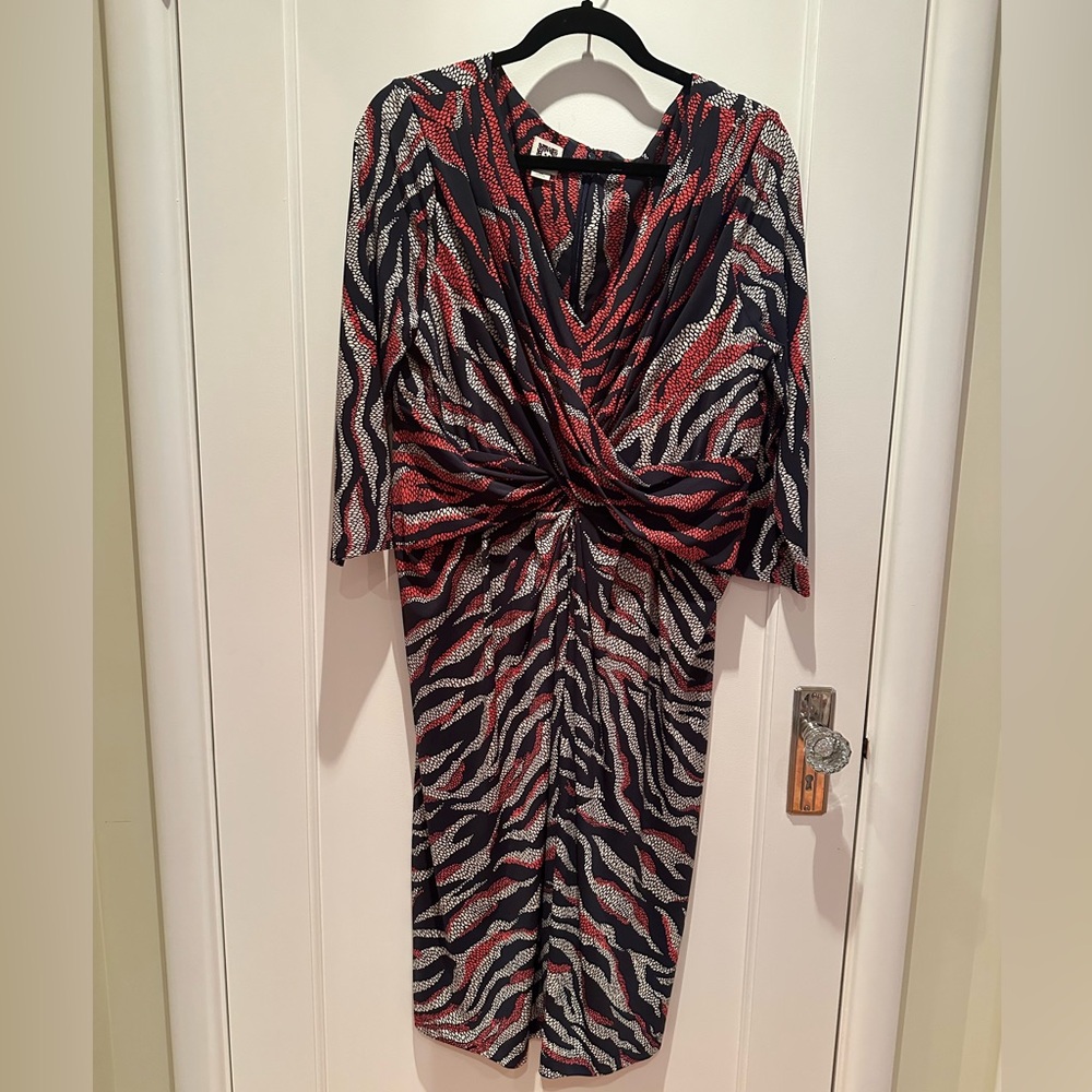 Anne Klein patterned flattering dress.